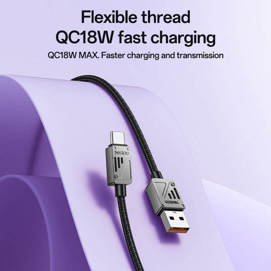 Datový a nabíjecí kabel USB-A - USB-C Yesido CA135C, 18W, 1.2m, černý