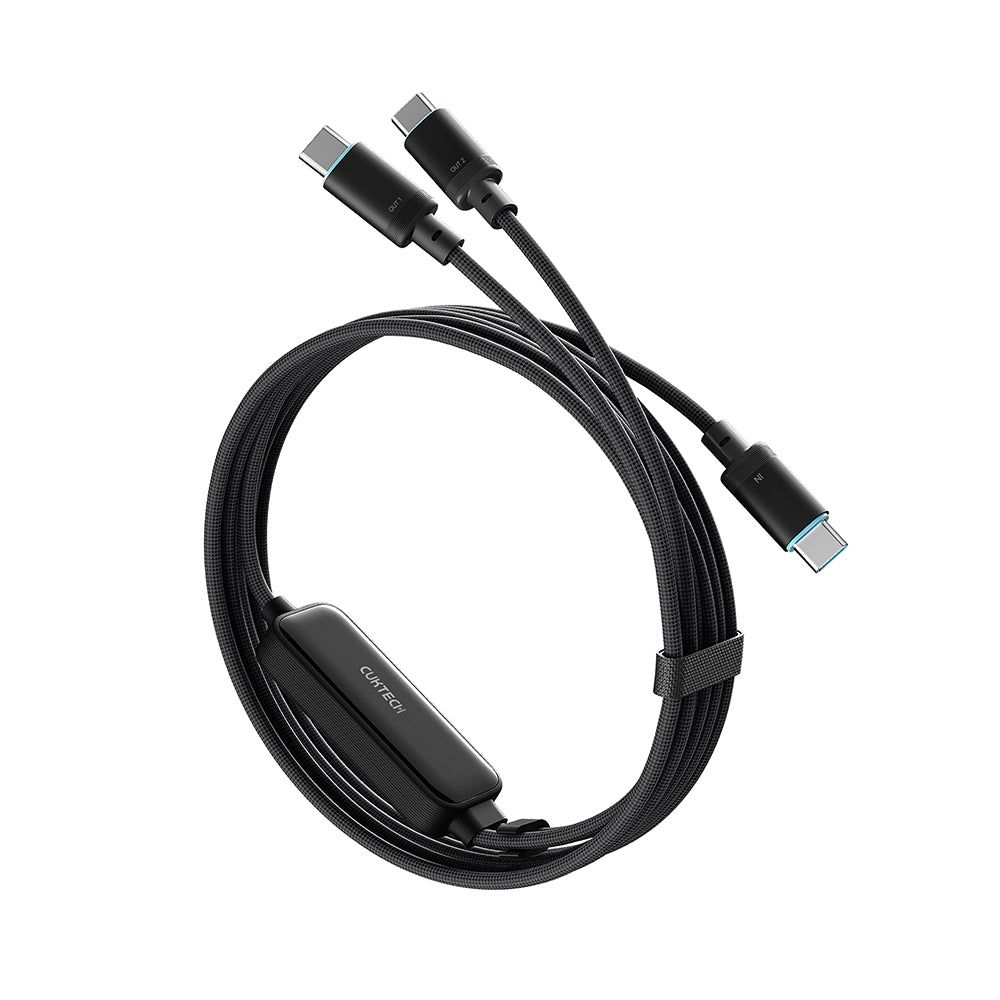 Datový a nabíjecí kabel USB-C - 2 x USB-C Cuktech C2C615, 140W, 1,5 m, černý CKC2C615GLBK