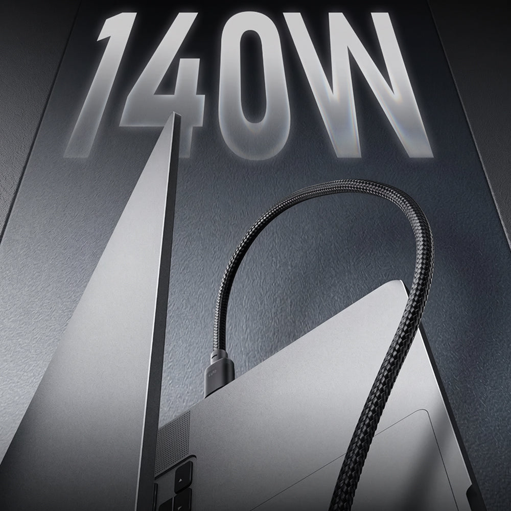 Datový a nabíjecí kabel USB-C - 2 x USB-C Cuktech C2C615, 140W, 1,5 m, černý CKC2C615GLBK