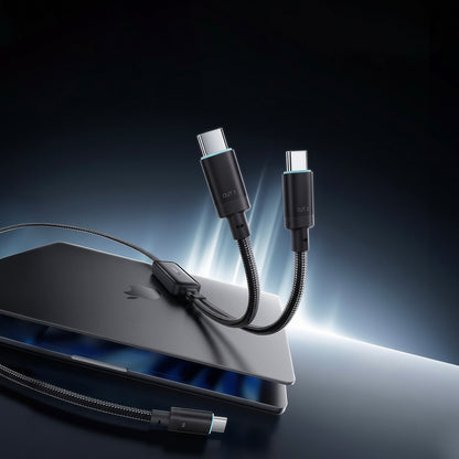 Datový a nabíjecí kabel USB-C - 2 x USB-C Cuktech C2C615, 140W, 1,5 m, černý CKC2C615GLBK