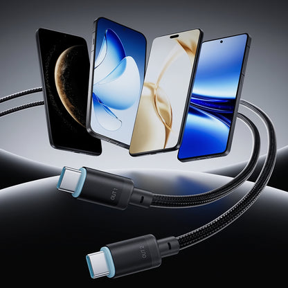 Datový a nabíjecí kabel USB-C - 2 x USB-C Cuktech C2C615, 140W, 1,5 m, černý CKC2C615GLBK