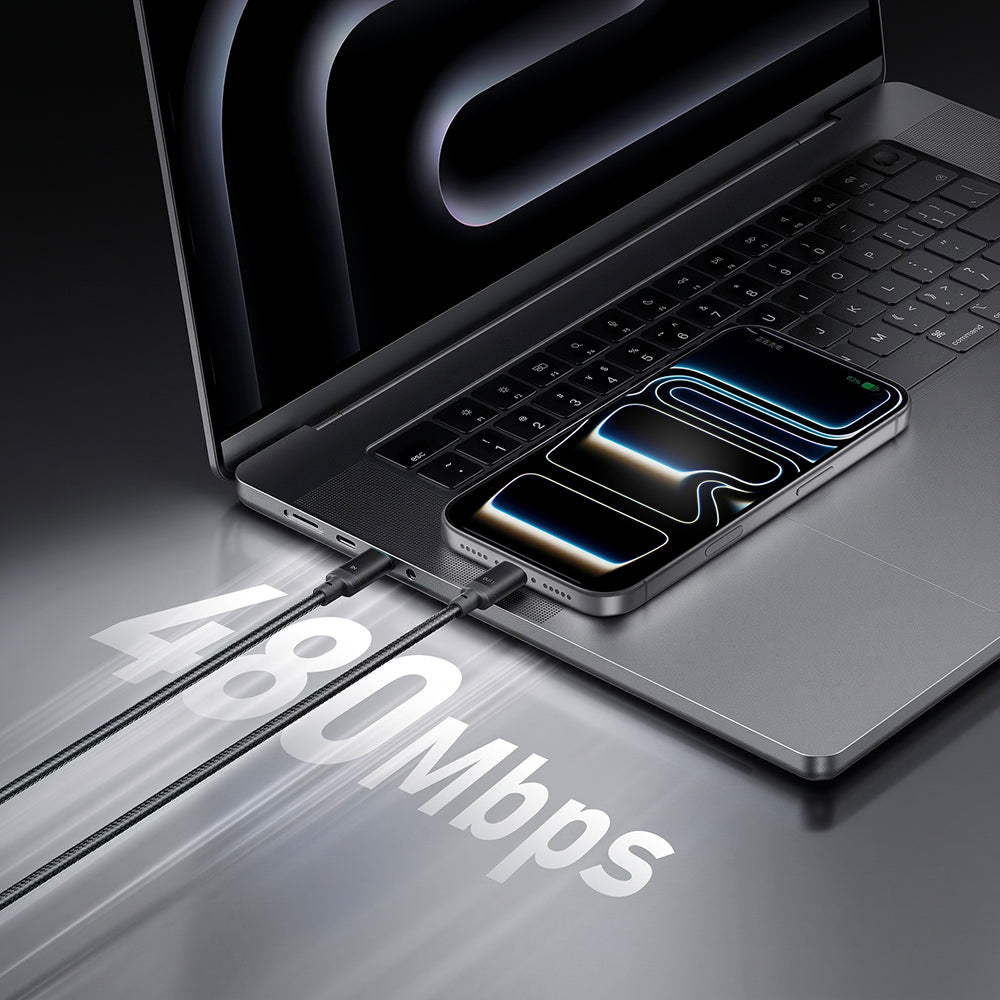 Datový a nabíjecí kabel USB-C - 2 x USB-C Cuktech C2C615, 140W, 1,5 m, černý CKC2C615GLBK