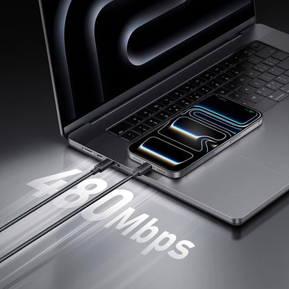 Datový a nabíjecí kabel USB-C - 2 x USB-C Cuktech C2C615, 140W, 1,5 m, černý CKC2C615GLBK