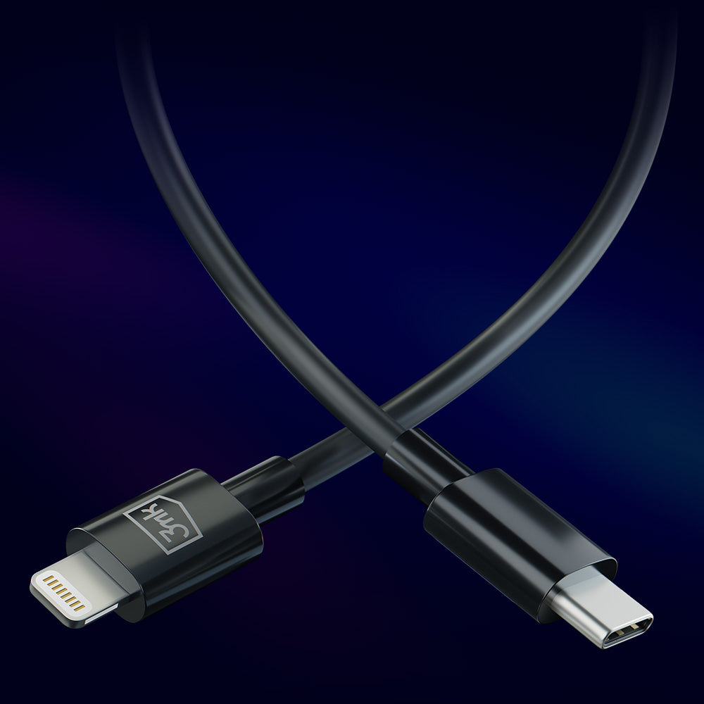 Datový a nabíjecí kabel USB-C - Lightning 3MK Hyper, 20W, 1,2m, bílý