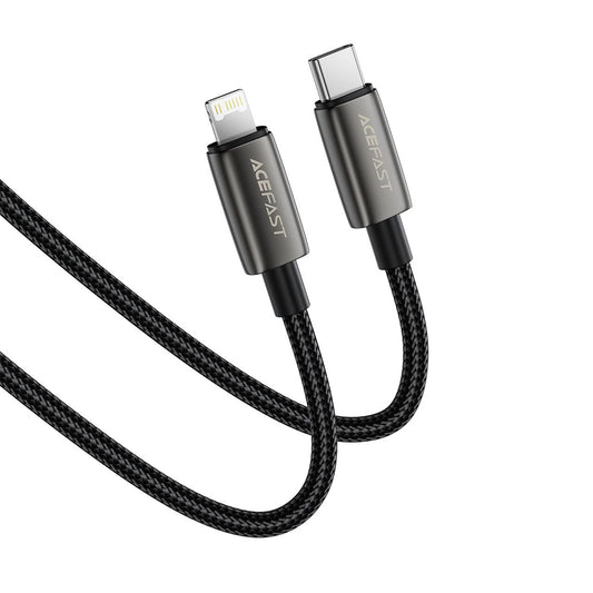 Datový a nabíjecí kabel USB-C - Lightning Acefast C23-01, 30W, 1.2m, Černý.