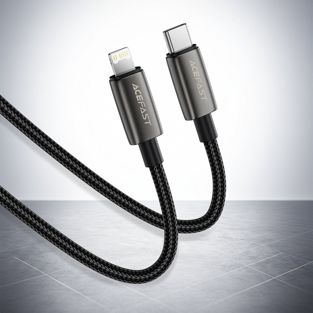 Datový a nabíjecí kabel USB-C - Lightning Acefast C23-01, 30W, 1.2m, Černý.