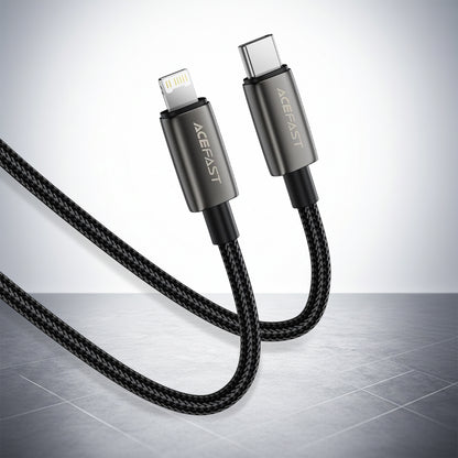 Datový a nabíjecí kabel USB-C - Lightning Acefast C23-01, 30W, 1.2m, Černý.