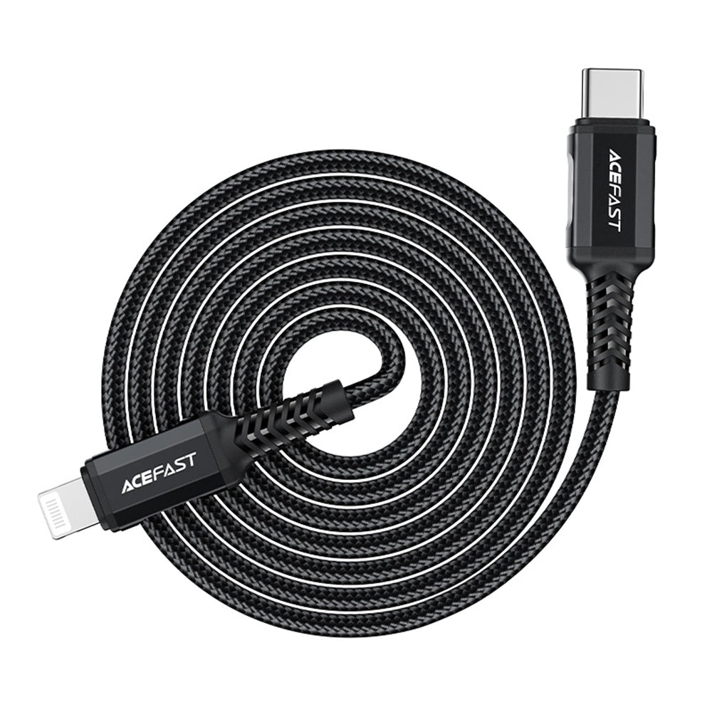 Datový a nabíjecí kabel USB-C - Lightning Acefast C4-01, 30W, 1.8m, Černý