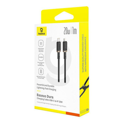 Datový a nabíjecí kabel USB-C - Lightning Baseus Dura Series, 20W, 1m, Zlatě Černý P10377800U01-03