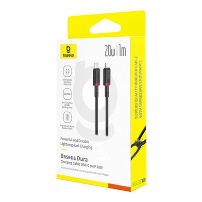 Datový a nabíjecí kabel USB-C - Lightning Baseus Dura Series, 20W, 1m, Červeno-černý P10377800U01-01