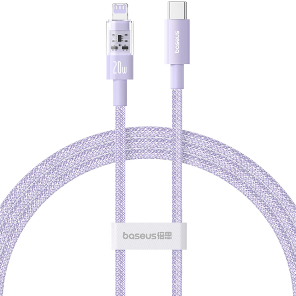 Datový a nabíjecí kabel USB-C - Lightning Baseus Gem, 20W, 1m, Fialový P10373001511-00