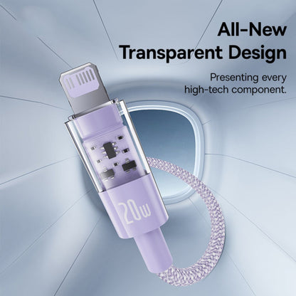 Datový a nabíjecí kabel USB-C - Lightning Baseus Gem, 20W, 1m, Fialový P10373001511-00