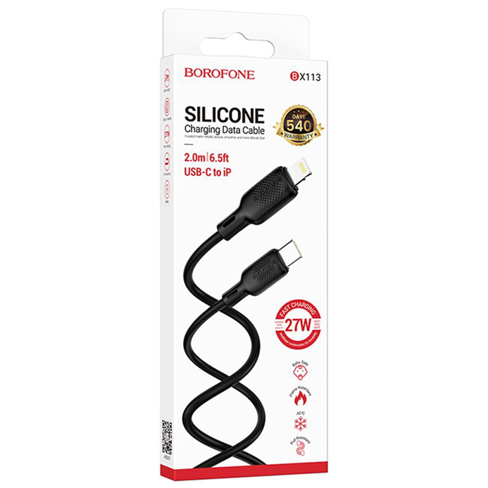 Datový a nabíjecí kabel USB-C - Lightning Borofone BX113 Lenny, 27W, 2m, černý