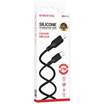 Datový a nabíjecí kabel USB-C - Lightning Borofone BX113 Lenny, 27W, 2m, černý