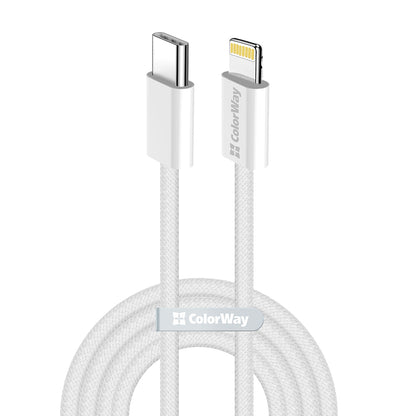 Datový a nabíjecí kabel USB-C - Lightning ColorWay CW-CBPDCL061, 27W, 1m, šedý
