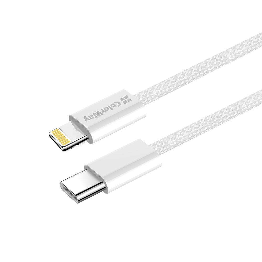 Datový a nabíjecí kabel USB-C - Lightning ColorWay CW-CBPDCL061, 27W, 1m, šedý