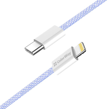 Datový a nabíjecí kabel USB-C - Lightning ColorWay CW-CBPDCL061, 27W, 1m, Fialový