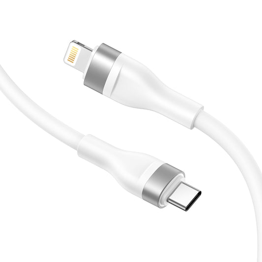 Datový a nabíjecí kabel USB-C - Lightning Lito LD02CL, 30W, 1.2m, Bílý