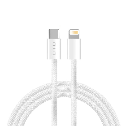 Datový a nabíjecí kabel USB-C - Lightning Lito LD04CL, 27W, 1m, Bílý