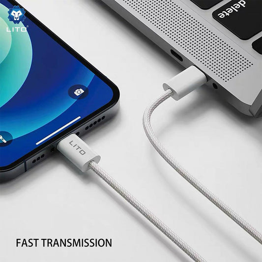 Datový a nabíjecí kabel USB-C - Lightning Lito LD04CL, 27W, 2m, Bílý