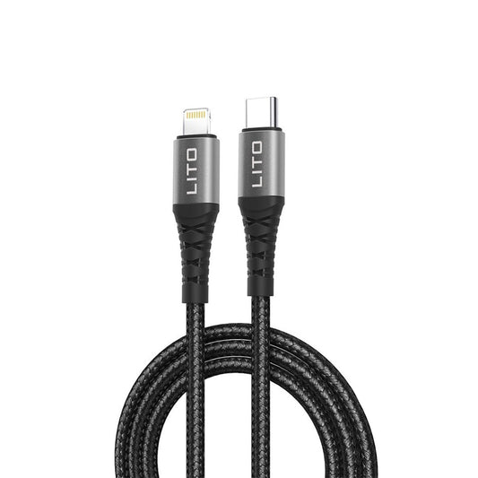 Datový a nabíjecí kabel USB-C - Lightning Lito LD08CL, 27W, 1m, Černý