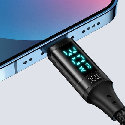 Datový a nabíjecí kabel USB-C - Lightning McDodo CA-1030 Display, 36W, 1.2m, Černý