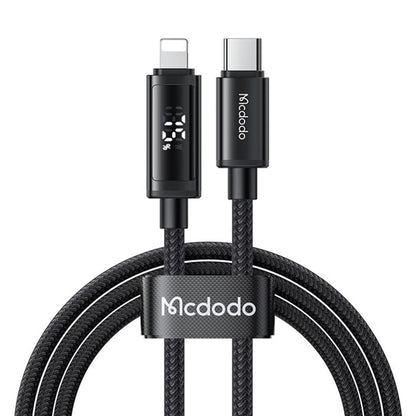 Datový a nabíjecí kabel USB-C - Lightning McDodo CA-7990 Display, 36W, 1.2m, Černý