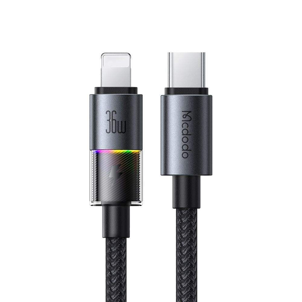 Datový a nabíjecí kabel USB-C - Lightning McDodo CA-8190 Colorful, 36W, 1.2m, Černý
