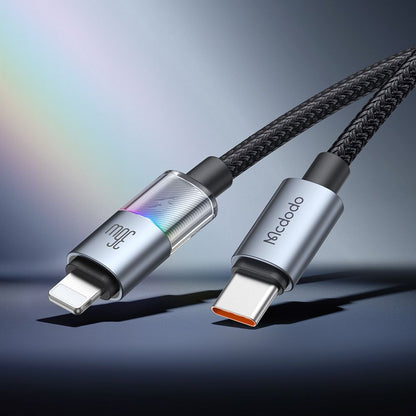 Datový a nabíjecí kabel USB-C - Lightning McDodo CA-8190 Colorful, 36W, 1.2m, Černý