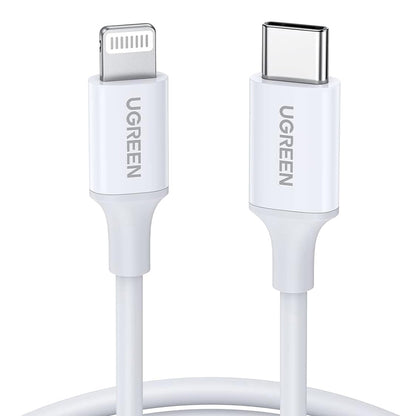 Datový a nabíjecí kabel USB-C - Lightning UGREEN US171 (10493), 20W, 1m, bílý