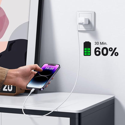 Datový a nabíjecí kabel USB-C - Lightning UGREEN US171 (10493), 20W, 1m, bílý