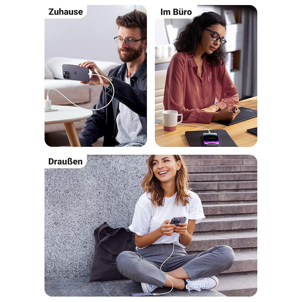 Datový a nabíjecí kabel USB-C - Lightning UGREEN US171 (10493), 20W, 1m, bílý