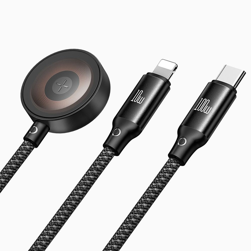 Kabel pro nabíjení USB-C - Lightning / USB-C / QI McDodo CA-4940 3v1, 100W, 1.2m, černý