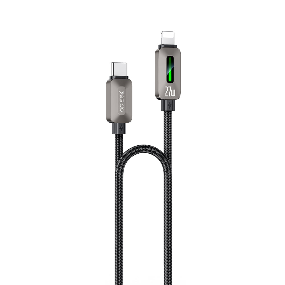 Datový a nabíjecí kabel USB-C - Lightning Yesido CA199, 27W, 1,2m, černý