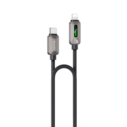 Datový a nabíjecí kabel USB-C - Lightning Yesido CA199, 27W, 1,2m, černý