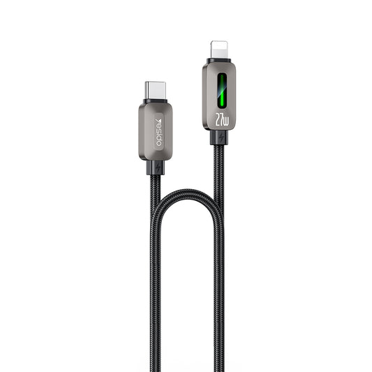 Datový a nabíjecí kabel USB-C - Lightning Yesido CA199, 27W, 1,2m, černý