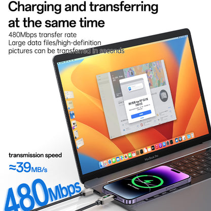 Datový a nabíjecí kabel USB-C - Lightning Yesido CA199, 27W, 1,2m, černý