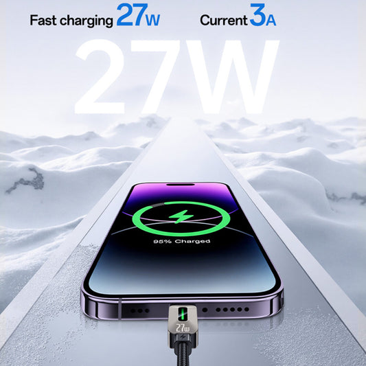 Datový a nabíjecí kabel USB-C - Lightning Yesido CA199, 27W, 1,2m, černý