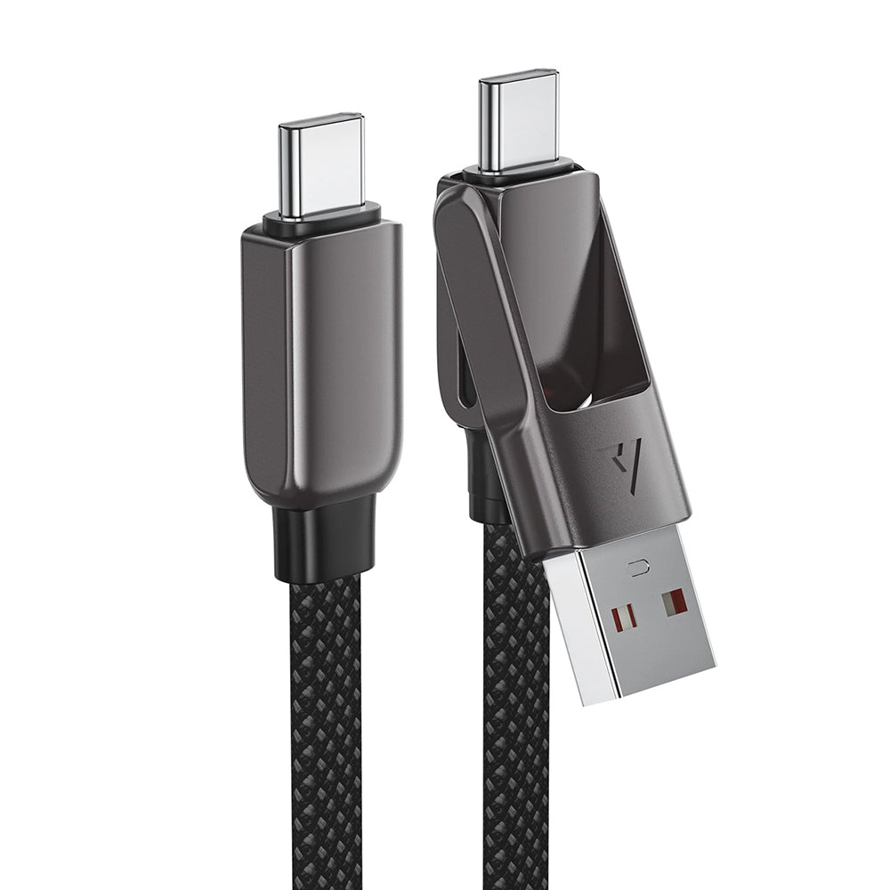 Datový a nabíjecí kabel USB-C - USB-A / USB-C Acefast C13-04, 60W, 1.2m, černý