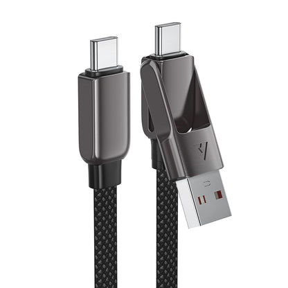 Datový a nabíjecí kabel USB-C - USB-A / USB-C Acefast C13-04, 60W, 1.2m, černý