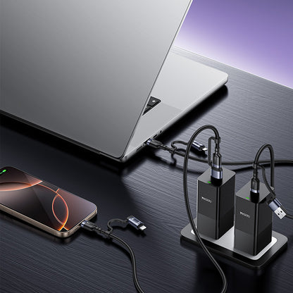 Datový a nabíjecí kabel USB-C / USB-A - USB-C / Lightning Yesido CA200, 60W, 1,2m, černý