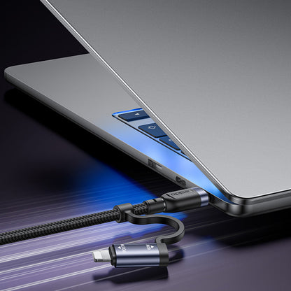 Datový a nabíjecí kabel USB-C / USB-A - USB-C / Lightning Yesido CA200, 60W, 1,2m, černý