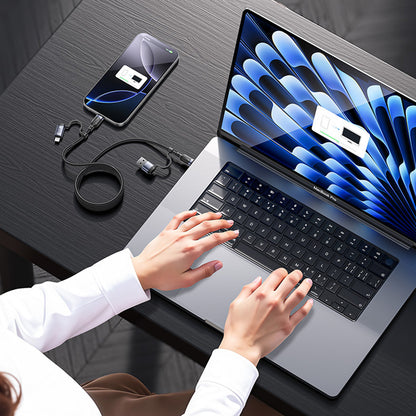 Datový a nabíjecí kabel USB-C / USB-A - USB-C / Lightning Yesido CA200, 60W, 1,2m, černý