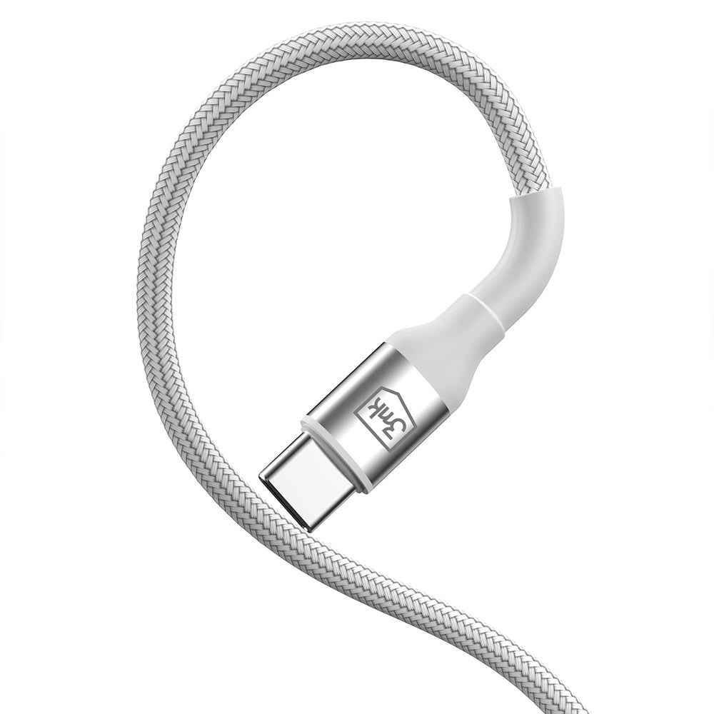 Datový a nabíjecí kabel USB-C - USB-C 3MK Hyper N, 60W, 1m, Bílý