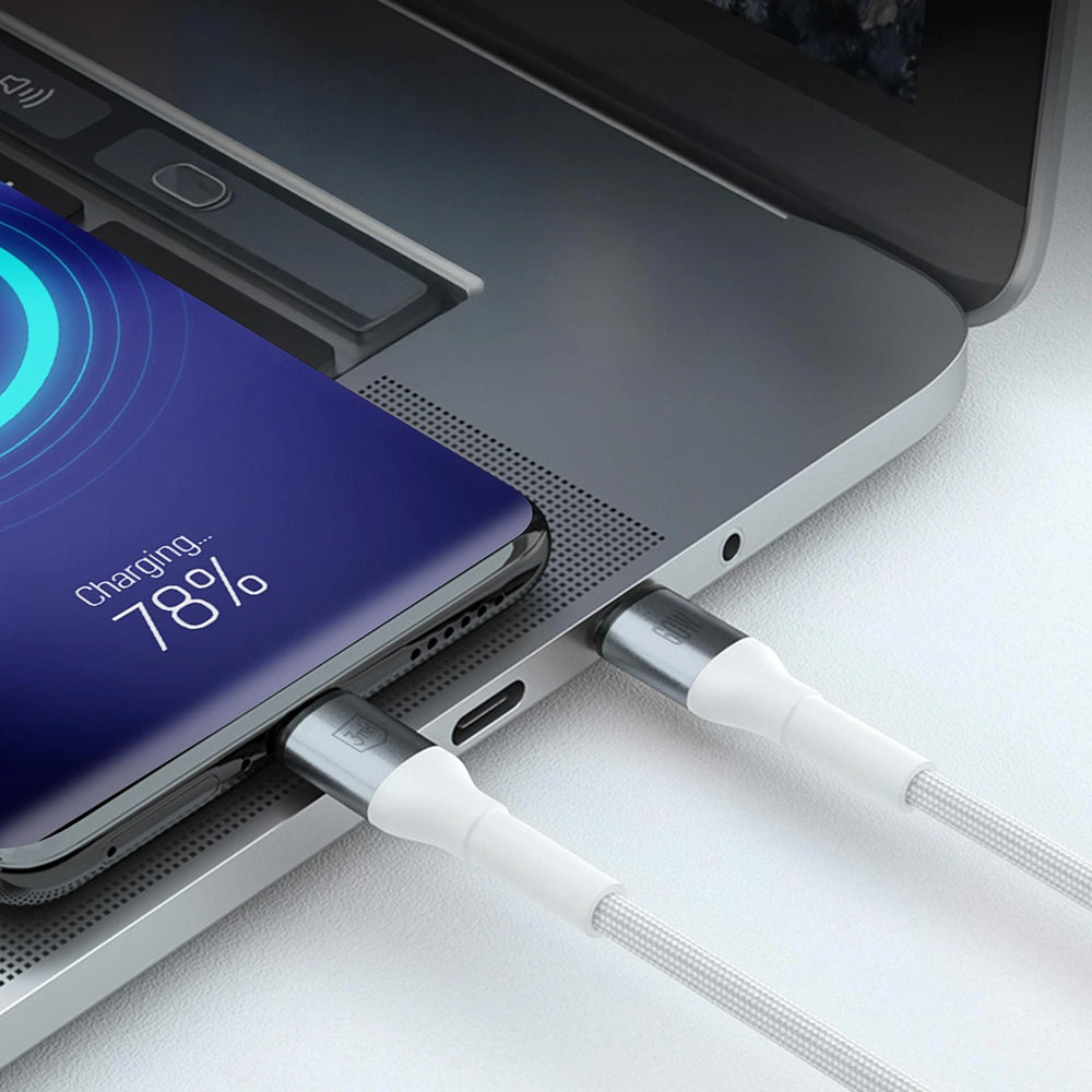 Datový a nabíjecí kabel USB-C - USB-C 3MK Hyper N, 60W, 1m, Bílý