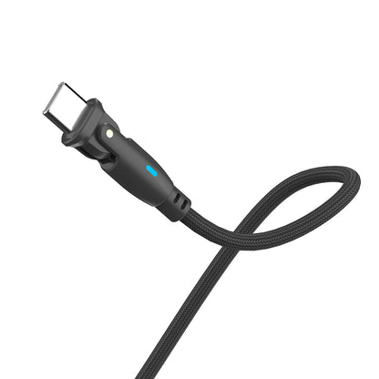 Datový a nabíjecí kabel USB-C - USB-C 3MK Hyper N úhlový, 100W, 1m, černý