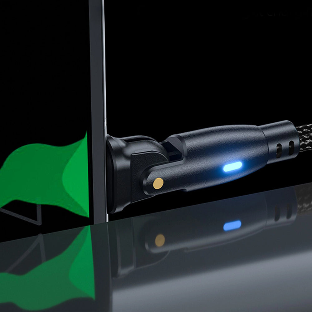 Kabel pro data a nabíjení USB-C - USB-C 3MK Hyper N Angled, 60W, 2m, černý