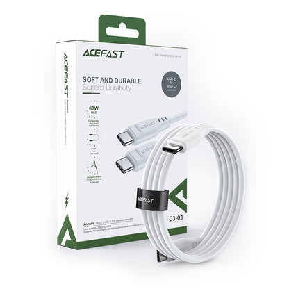Datový a nabíjecí kabel USB-C - USB-C Acefast C3-03, 60W, 1.2m, bílý