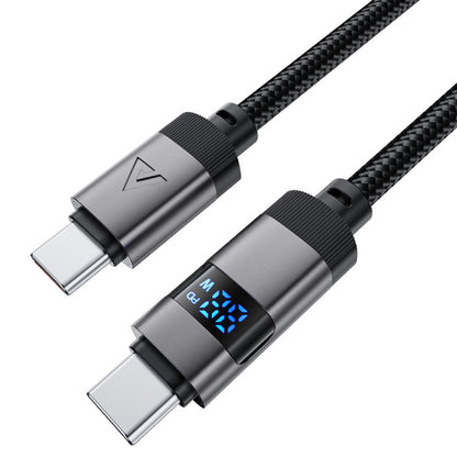 Datový a nabíjecí kabel USB-C - USB-C Acefast C15-03 Display, 60W, 1.2m, Černý