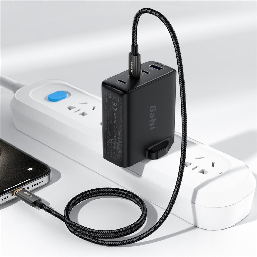 Datový a nabíjecí kabel USB-C - USB-C Acefast C23-03, 60W, 1.2m, černý.